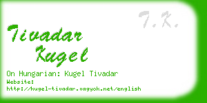 tivadar kugel business card